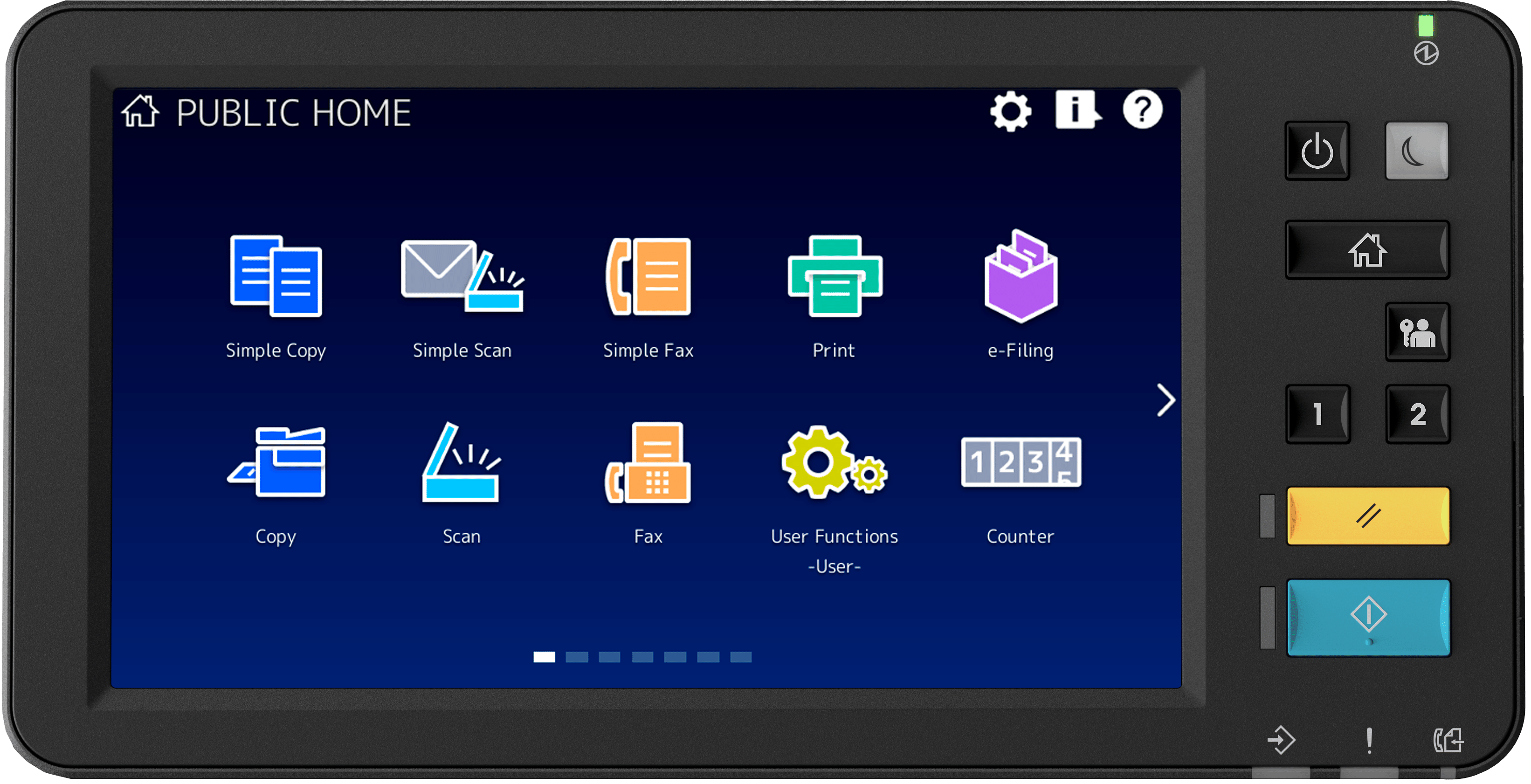 Panel de Control equipos Multifunción TOSHIBA de última generación